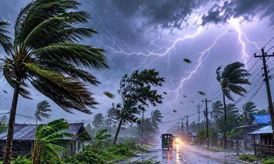 ৭ অঞ্চলে বৃষ্টি-বজ্রবৃষ্টির সঙ্গে ঝোড়ো হাওয়ার আভাস