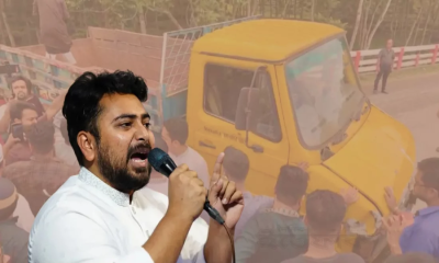 বালুর ট্রাক দিয়ে রাস্তা আটকে রাখা শেখ হাসিনার কপি: নাহিদ ইসলাম