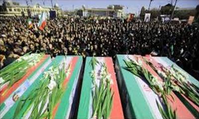 তেহরানে আলি লারিজানির জানাজায় শোকার্ত মানুষের ঢল